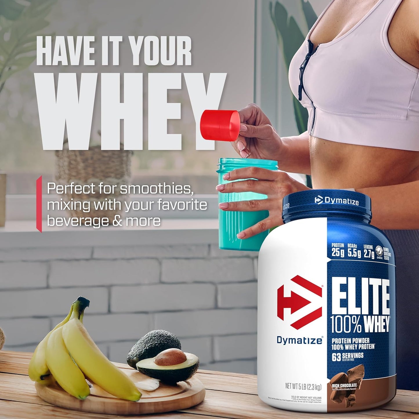 Dymatize Elite 100% Whey Protein Powder,Rich Chocolate