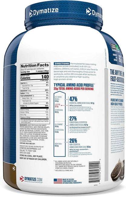 Dymatize Elite 100% Whey Protein Powder, Cookies & Cream