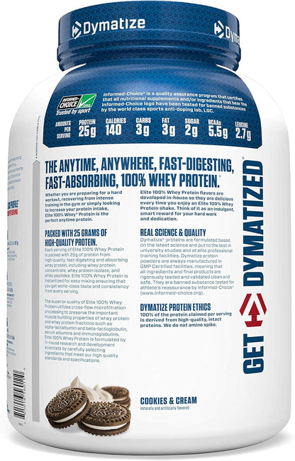 Dymatize Elite 100% Whey Protein Powder, Cookies & Cream